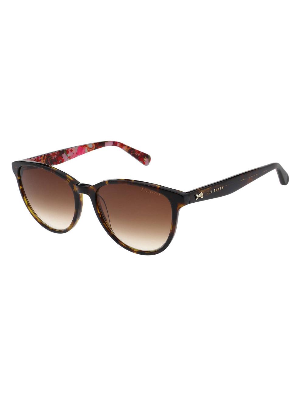 Lunette de Soleil Ted Baker FLORI - Classic Round Print Detail Femme Marron | Paris  83572-DWCO