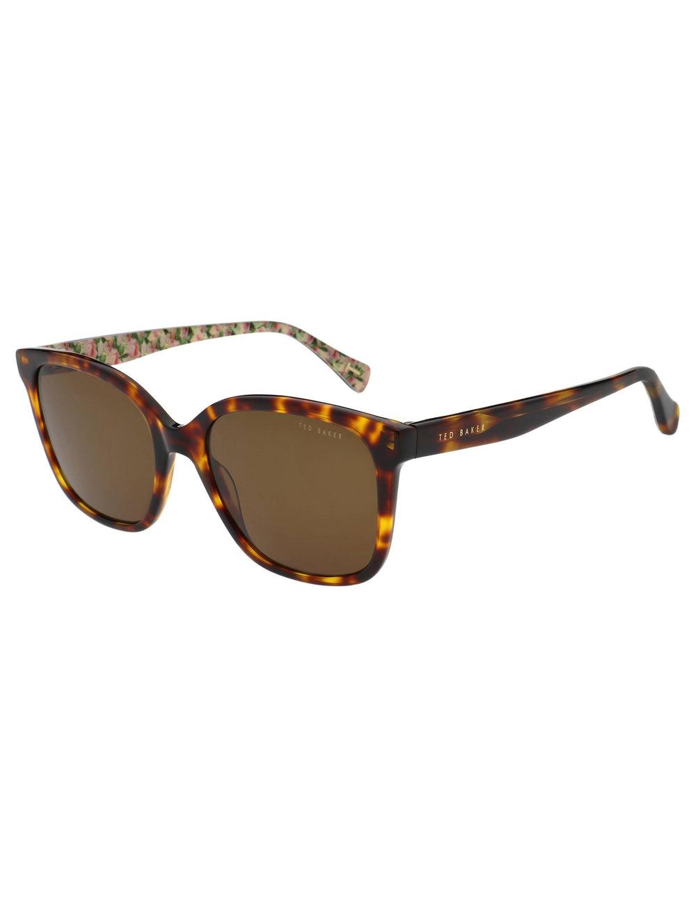Lunette de Soleil Ted Baker SHANEY - Classic Square Print Detail Femme Marron | Paris  36752-NRKS