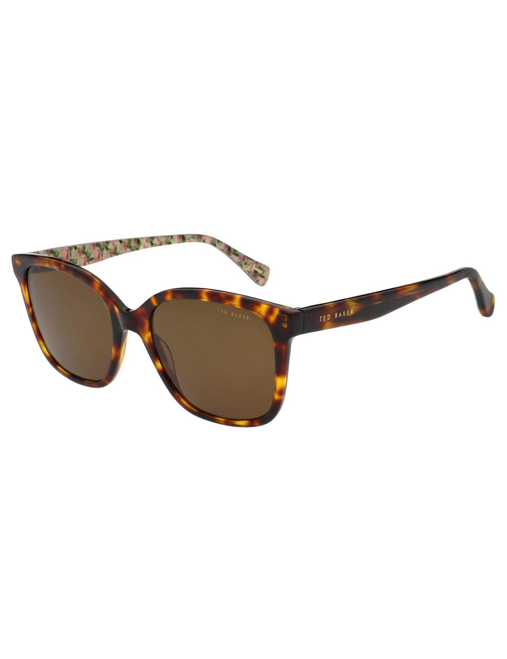Lunette de Soleil Ted Baker SHANEY - Classic Square Print Detail Femme Marron | Paris  36752-NRKS