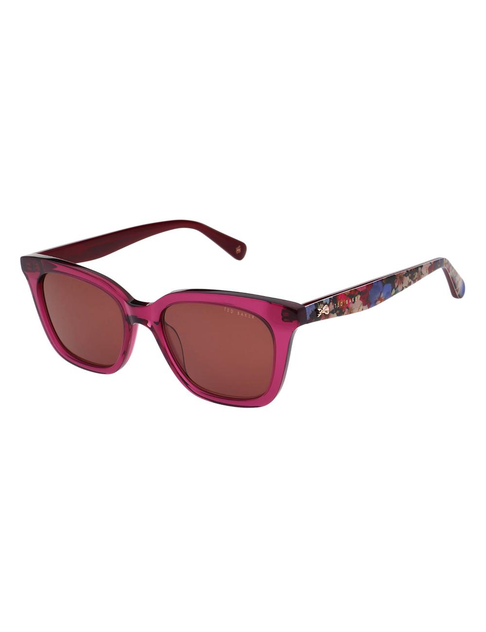 Lunette de Soleil Ted Baker TYDE - Square Cat Eye Print Detail Femme Raspberry | Paris  72460-BWCA