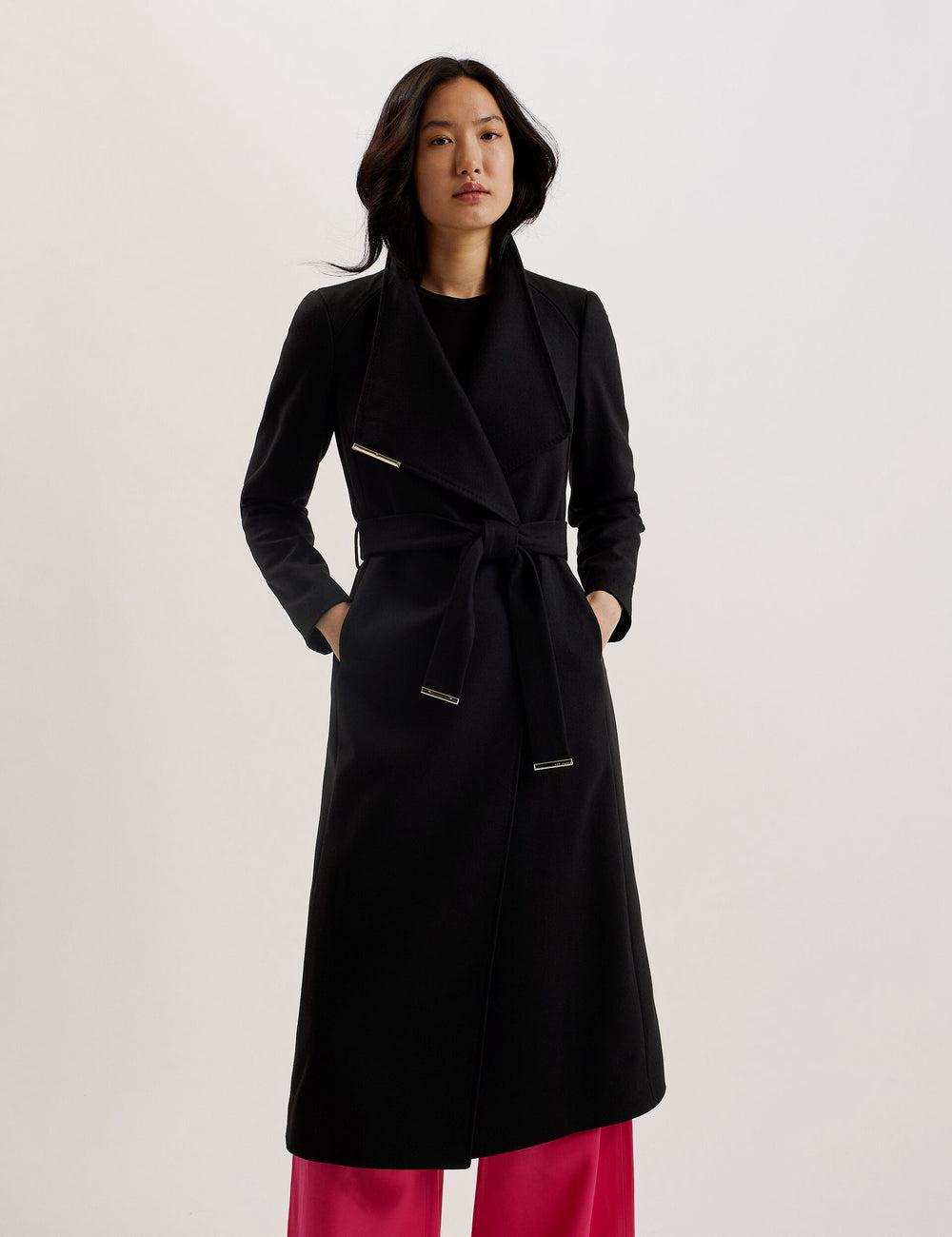 Manteaux Ted Baker ROSELL Wool Femme Noir | Paris  79561-DQPX