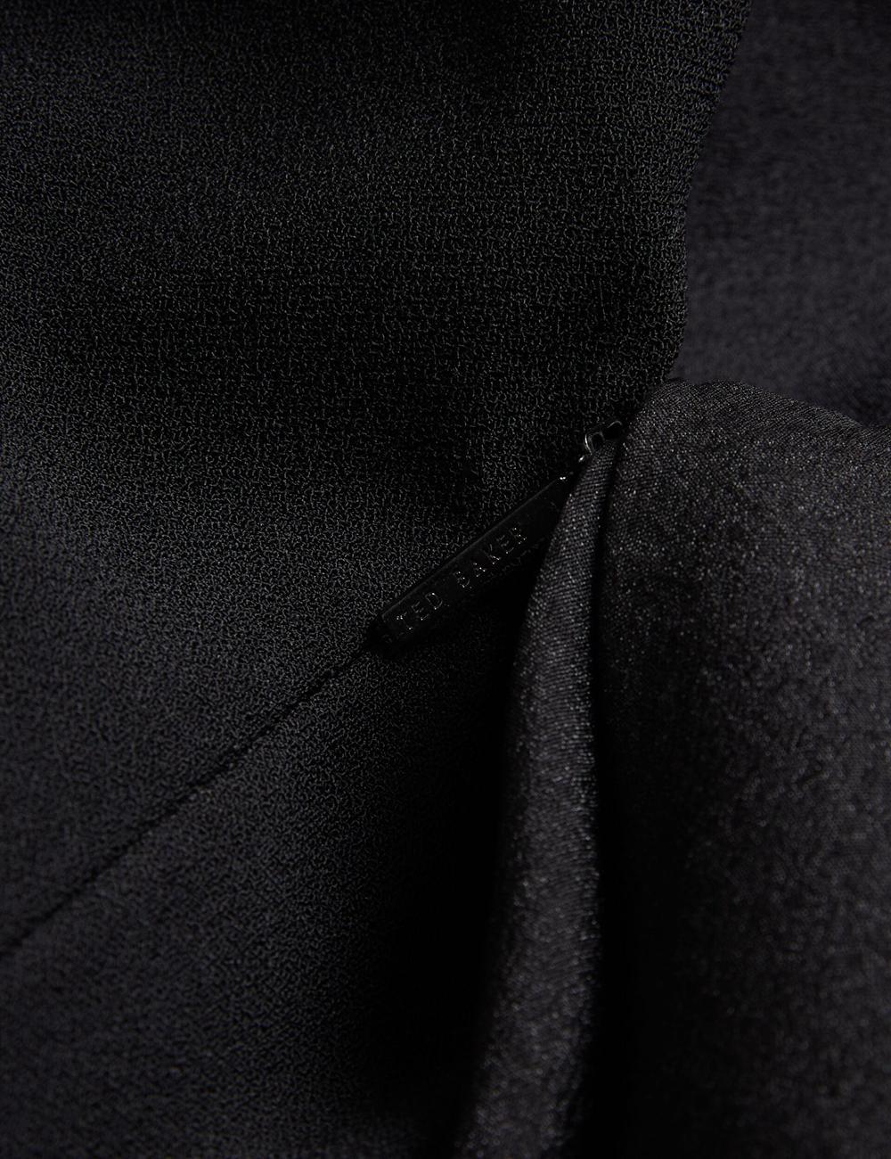 Mini Robe Ted Baker ELQUI - Oversized Ruffle Trim V-Neck Femme Noir | Paris  82073-XBKQ