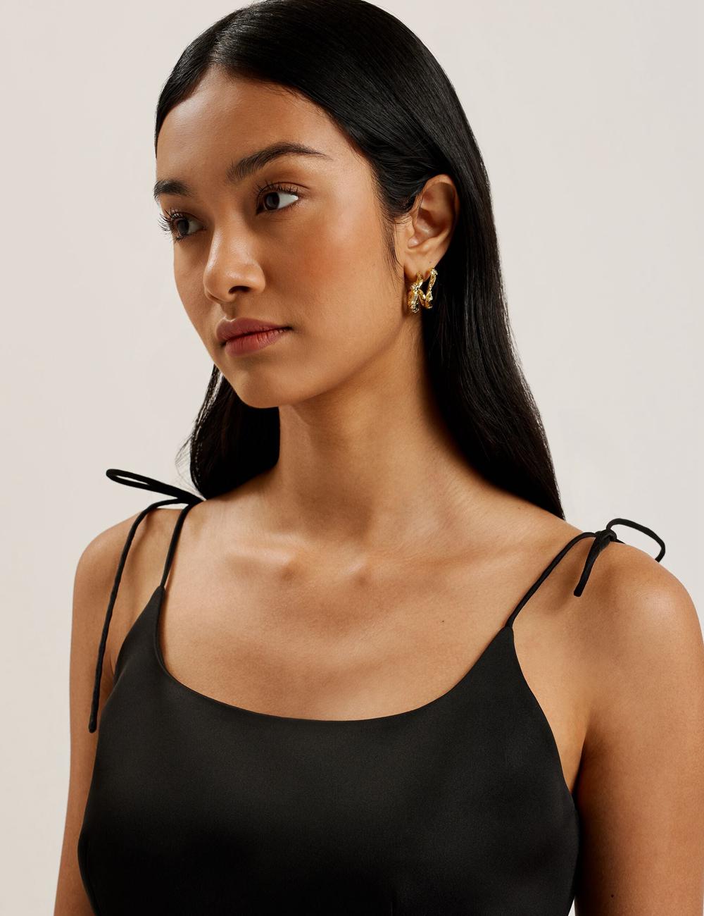 Mini Robe Ted Baker KAVALA - Strap Square Neck Femme Noir | Paris  68091-SYQH