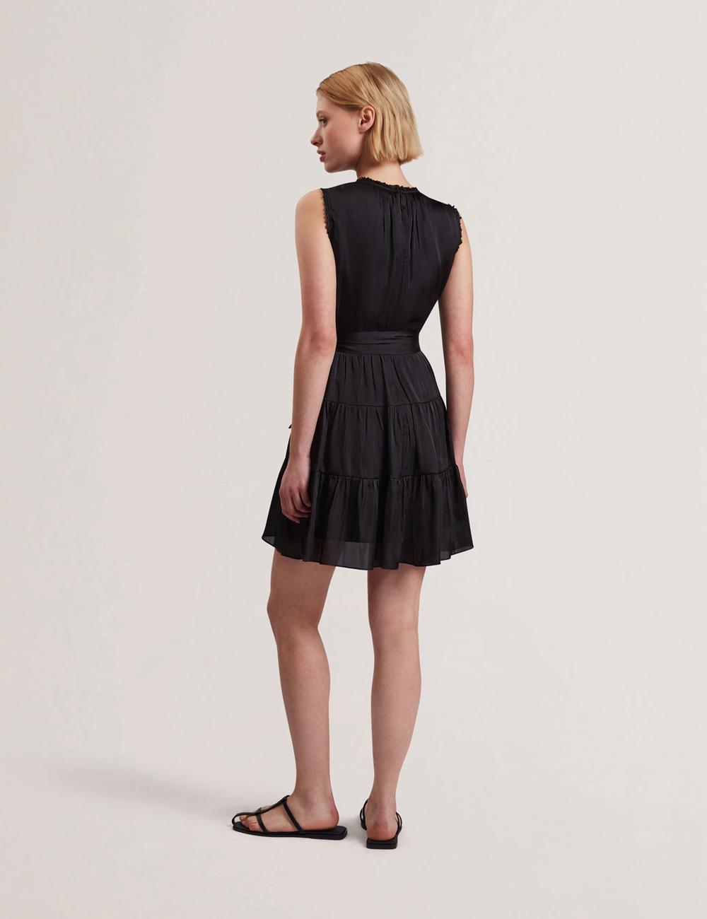 Mini Robe Ted Baker OTIANA - Sleeveless Waistred Femme Noir | Paris  08125-OKSR