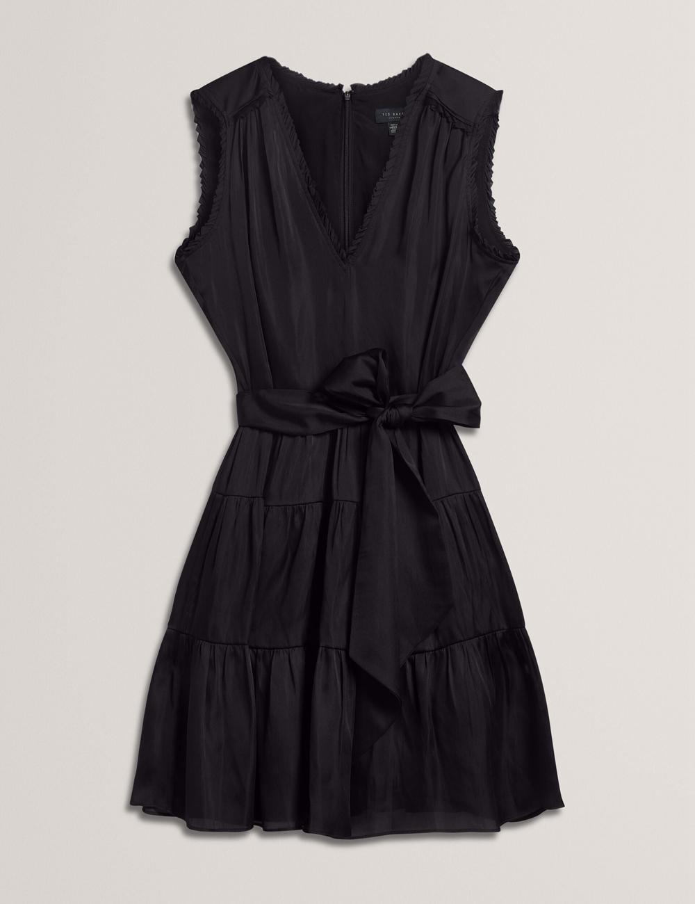 Mini Robe Ted Baker OTIANA - Sleeveless Waistred Femme Noir | Paris  08125-OKSR