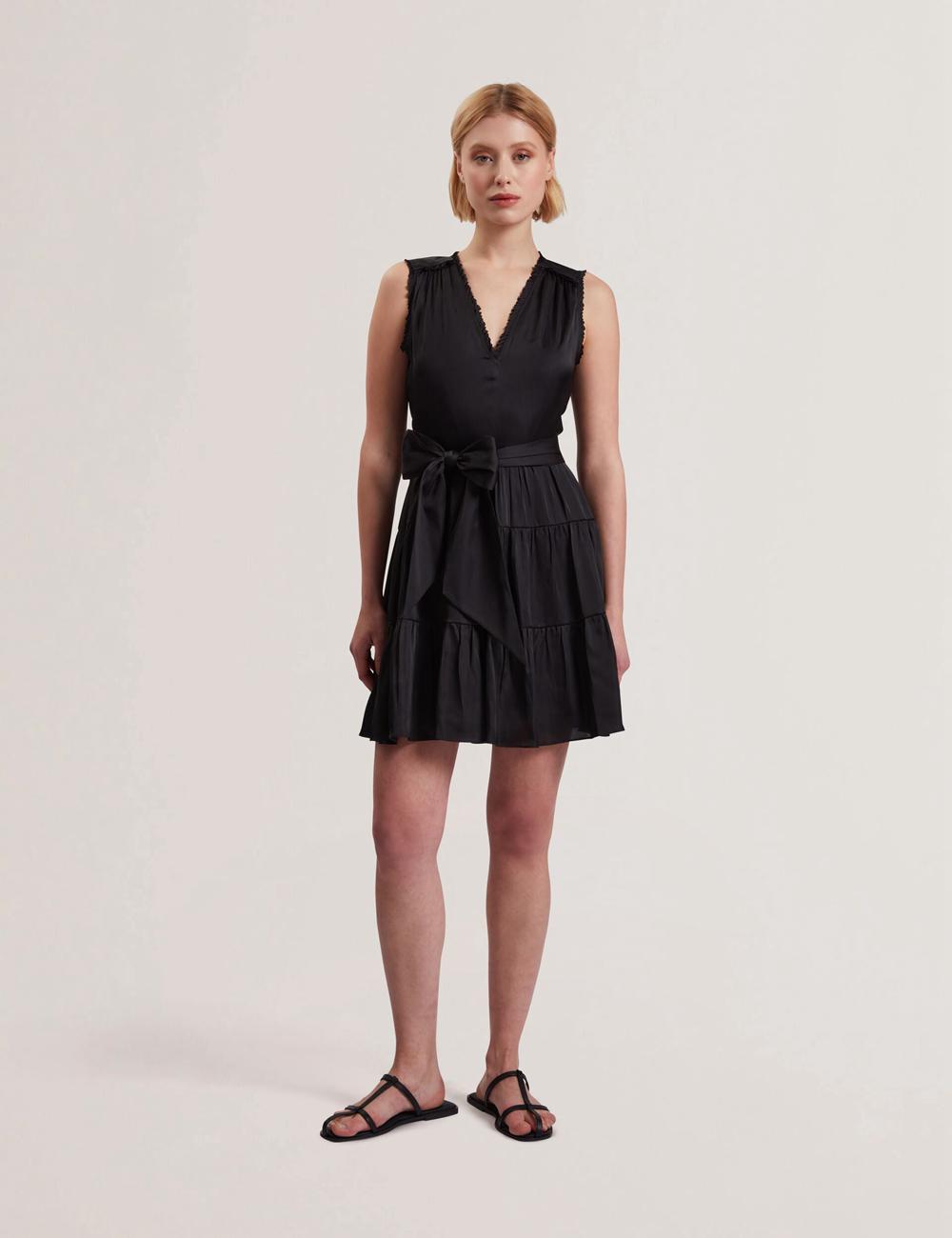 Mini Robe Ted Baker OTIANA - Sleeveless Waistred Femme Noir | Paris  08125-OKSR