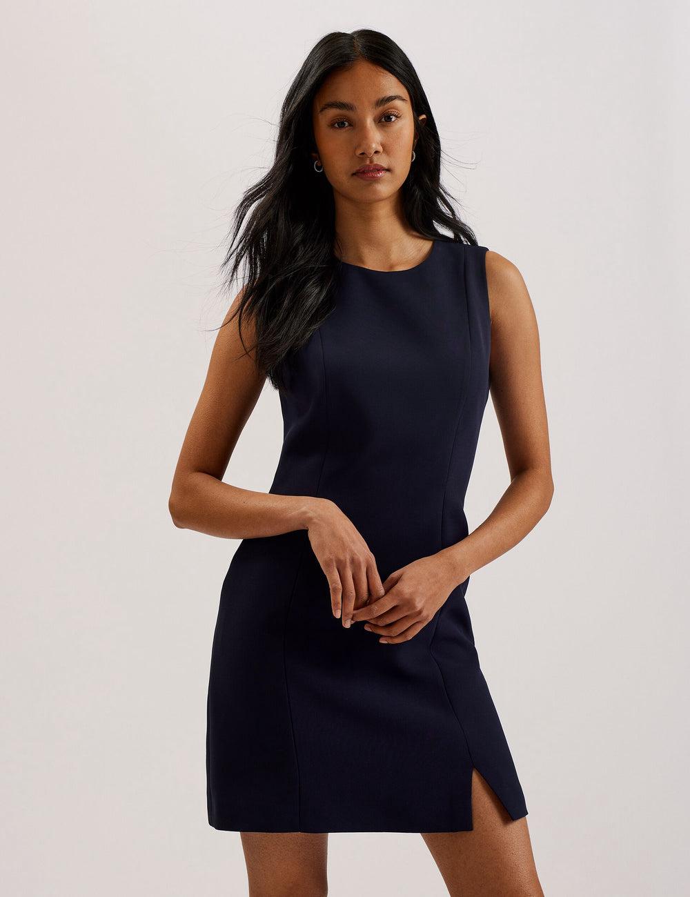 Mini Robe Ted Baker SORRAL - Sleeveless Tailored With Side Split Femme Bleu Marine | Paris  34851-BDXO