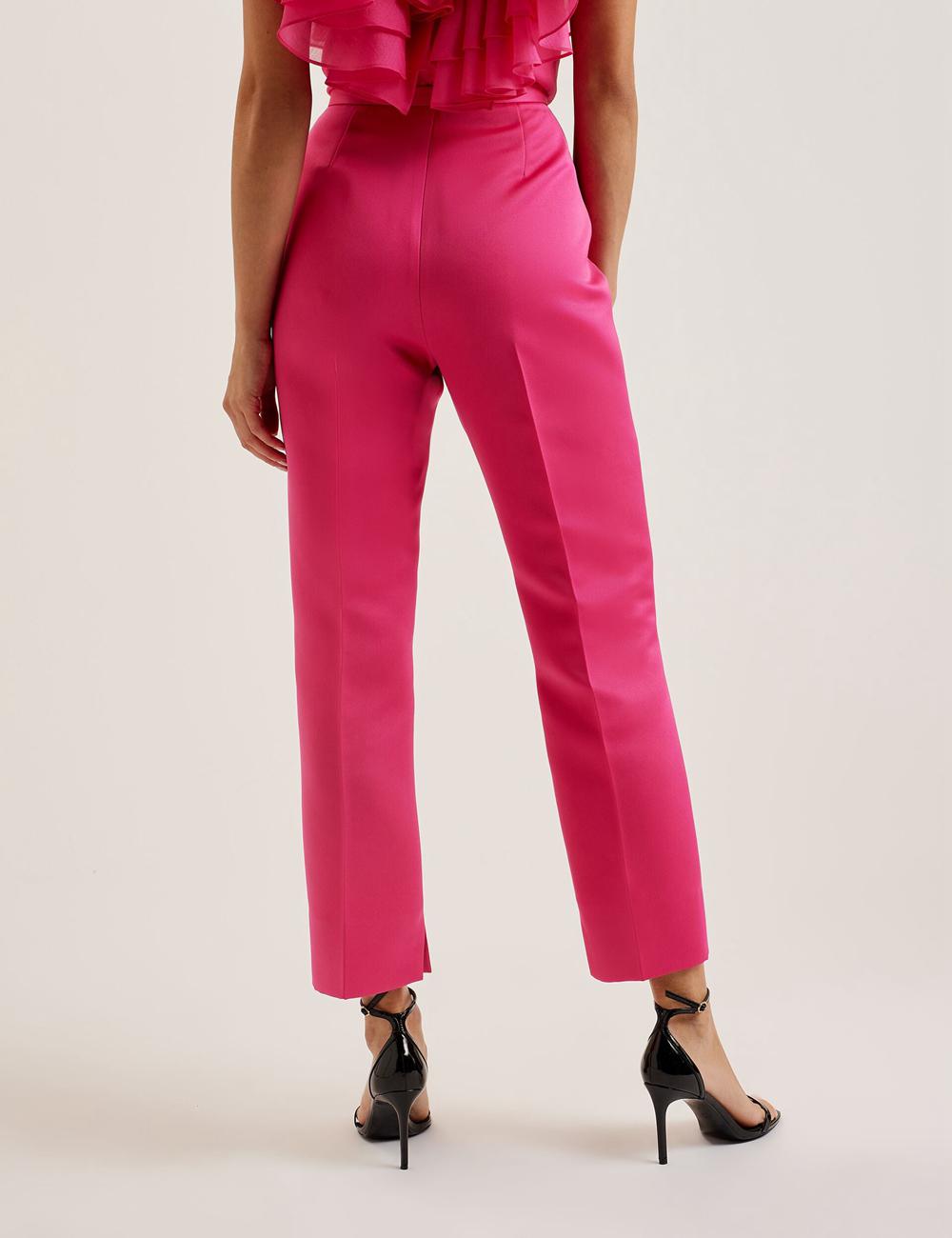 Pantalons Ted Baker AKENIT - Satin Tailored Slim Leg Femme Fushia | Paris  74906-LUYG