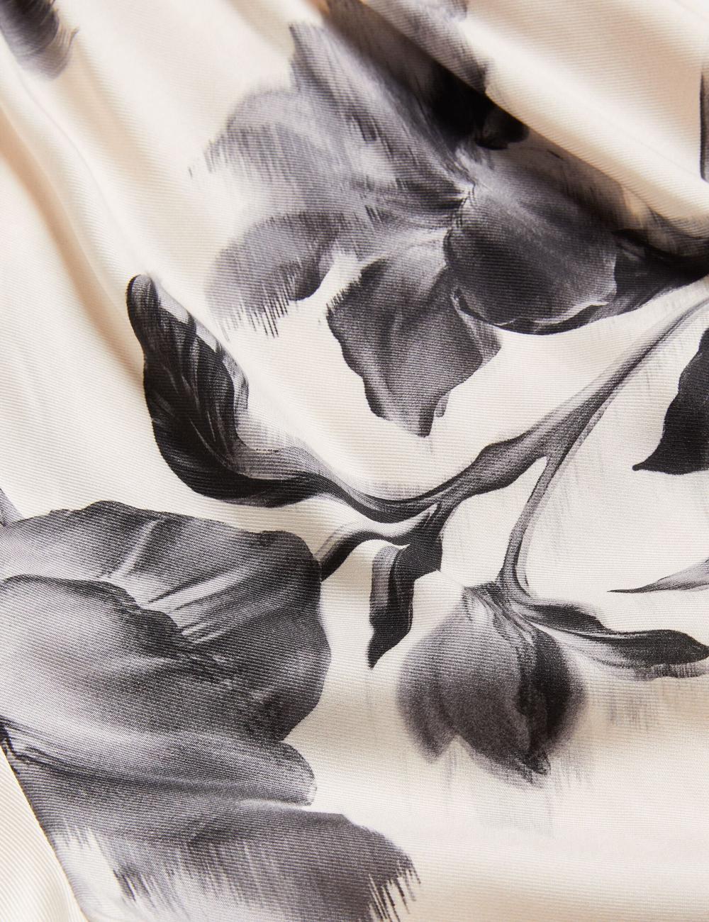 Pantalons Ted Baker AWYNA - Floral Print Pull-On Wide Leg Femme Noir | Paris  26753-YQSG