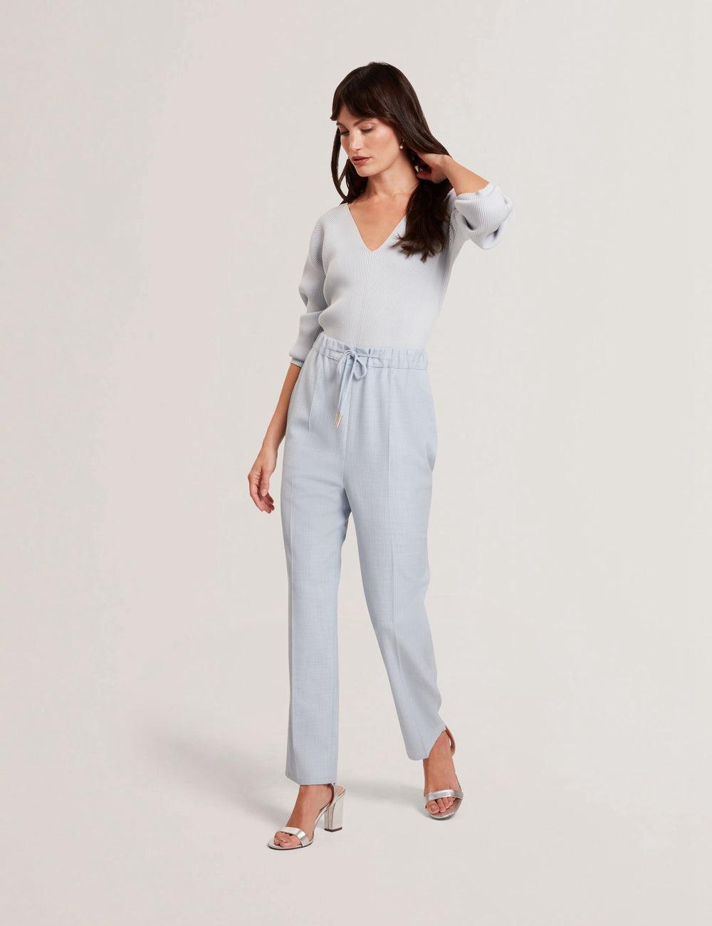Pantalons Ted Baker BALLIA - Elasticated Waist Tailored Tapered Femme Bleu | Paris  76542-TSIM