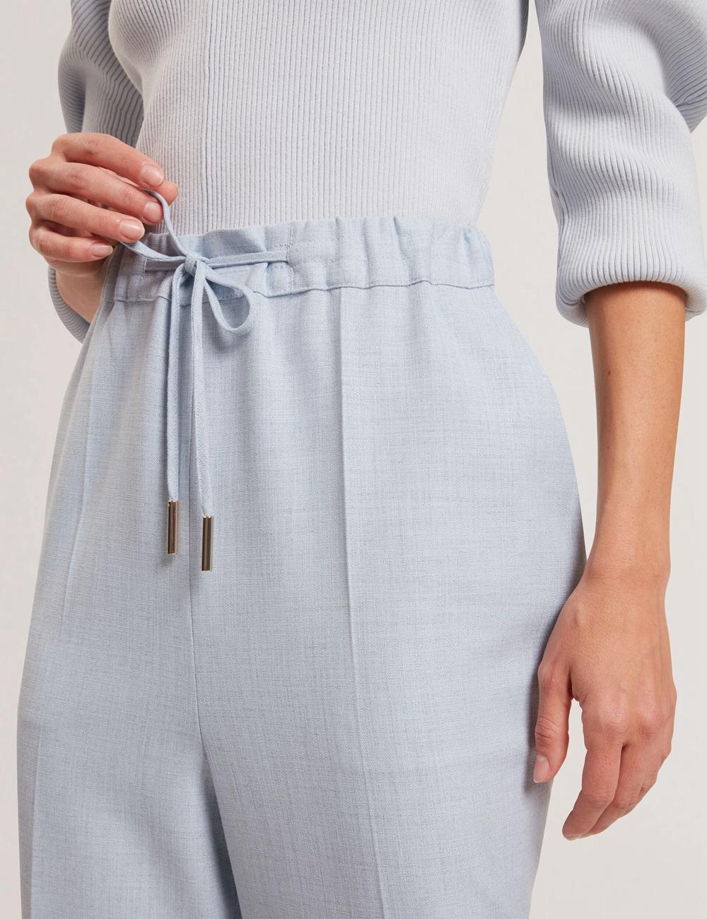 Pantalons Ted Baker BALLIA - Elasticated Waist Tailored Tapered Femme Bleu | Paris  76542-TSIM