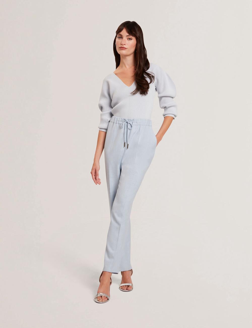 Pantalons Ted Baker BALLIA - Elasticated Waist Tailored Tapered Femme Bleu | Paris  76542-TSIM