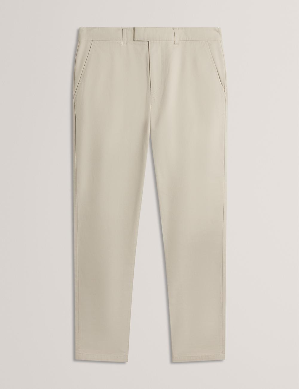 Pantalons Ted Baker BATFORD - Slim Fit Cotton Blend Chinos Homme Tan | Paris  56047-COVZ