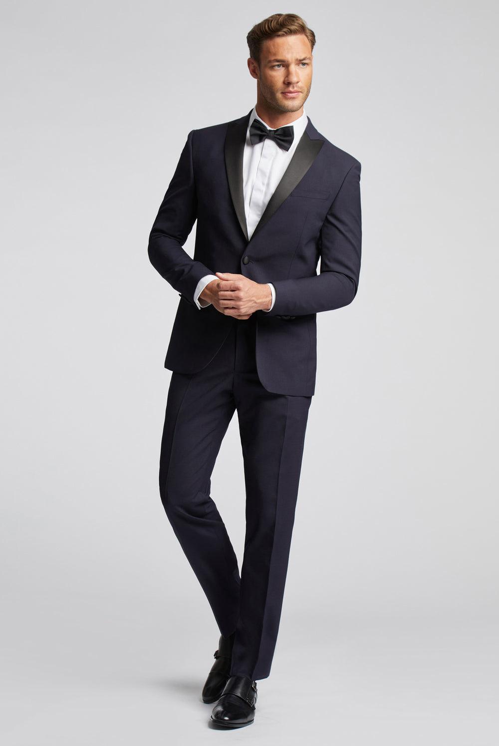 Pantalons Ted Baker BREENTS - Slim Fit Navy Tuxedo Homme Bleu Marine | Paris  24105-DKWQ