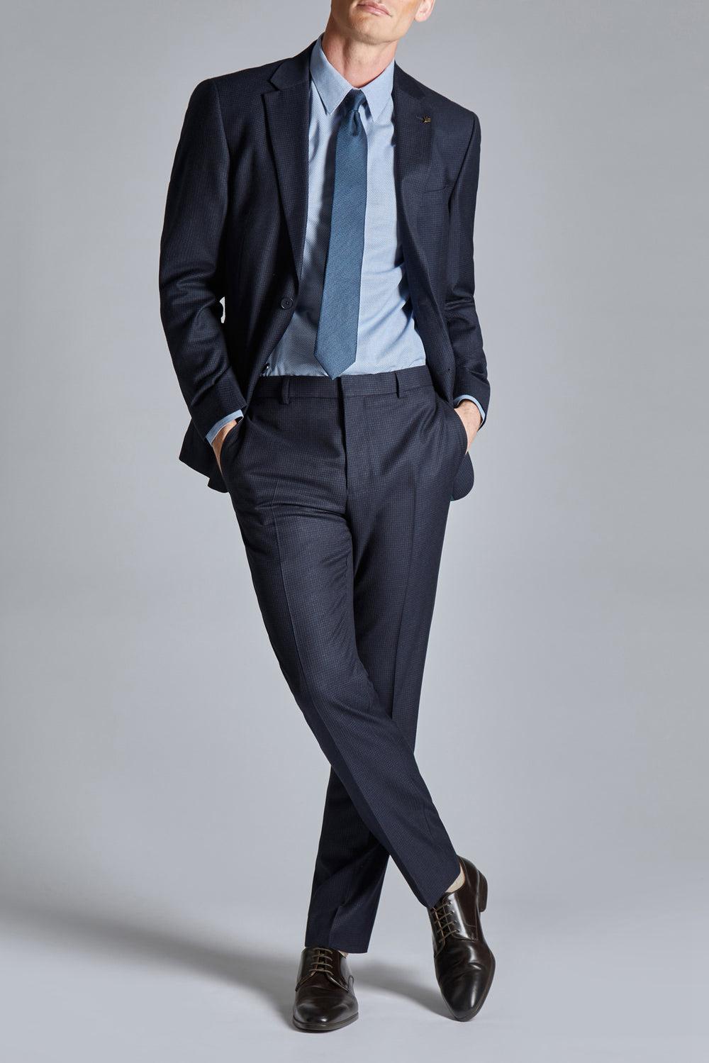 Pantalons Ted Baker CANISTS - Grid Check Regular Fit Suit Homme Bleu Marine | Paris  14265-AESV