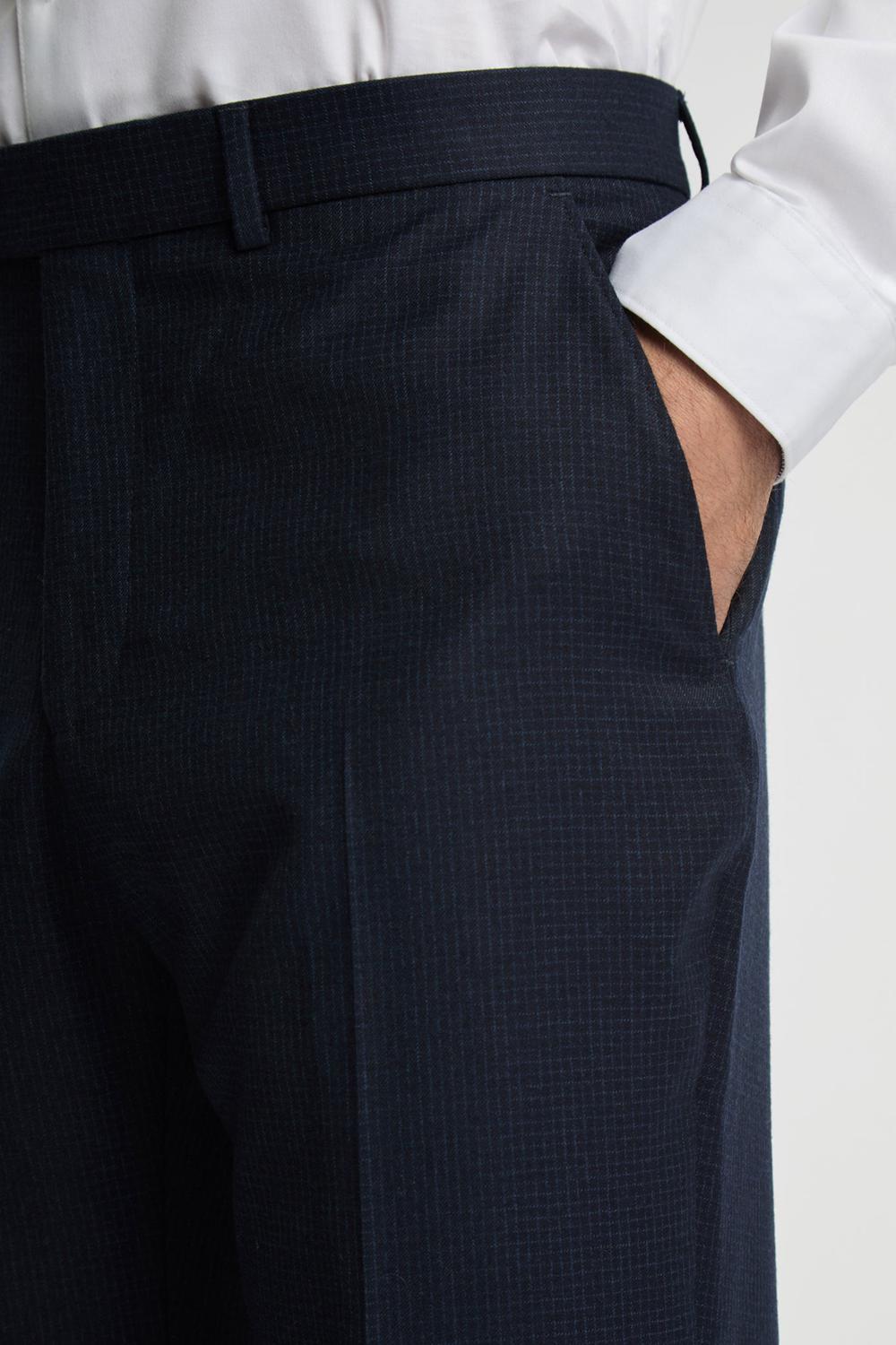 Pantalons Ted Baker CANISTS - Grid Check Regular Fit Suit Homme Bleu Marine | Paris  14265-AESV