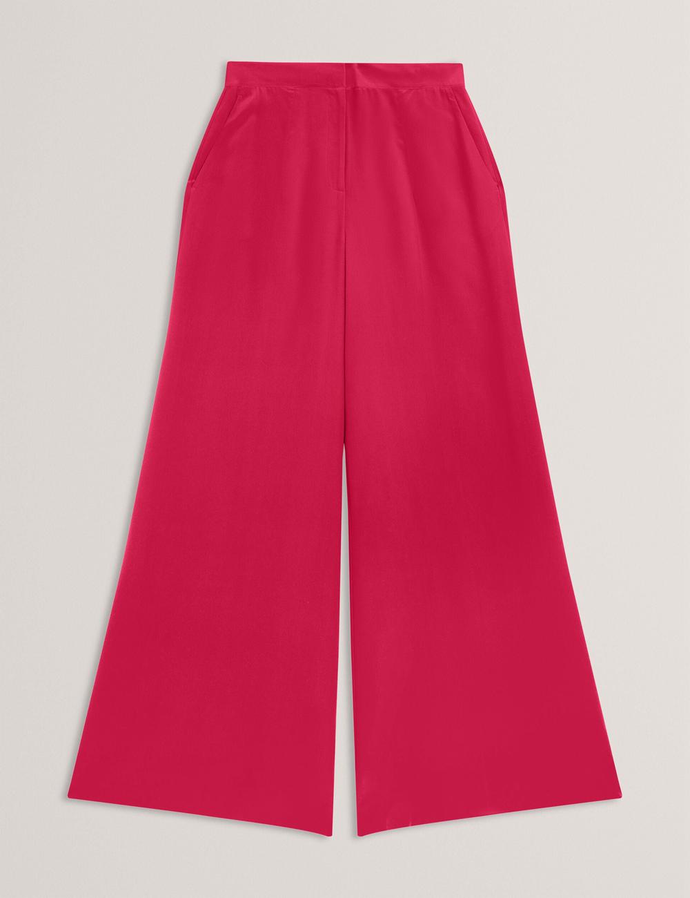 Pantalons Ted Baker CARLOET - Silk Wide Leg Tailored Femme Fushia | Paris  23961-NBHL