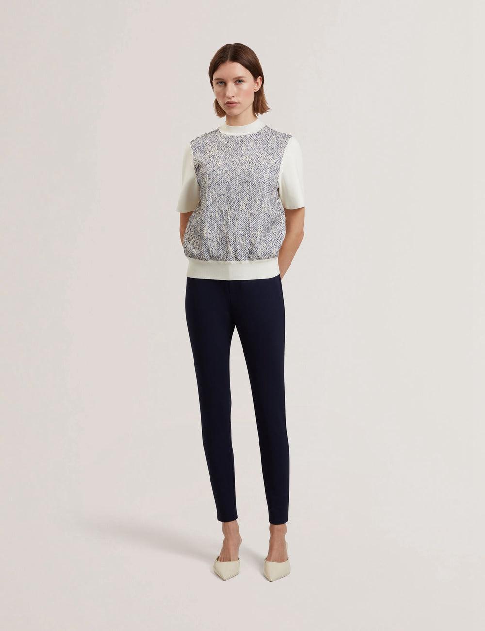 Pantalons Ted Baker FELINDA - Fly Front Stretchy Femme Bleu Marine | Paris  08614-EJRA