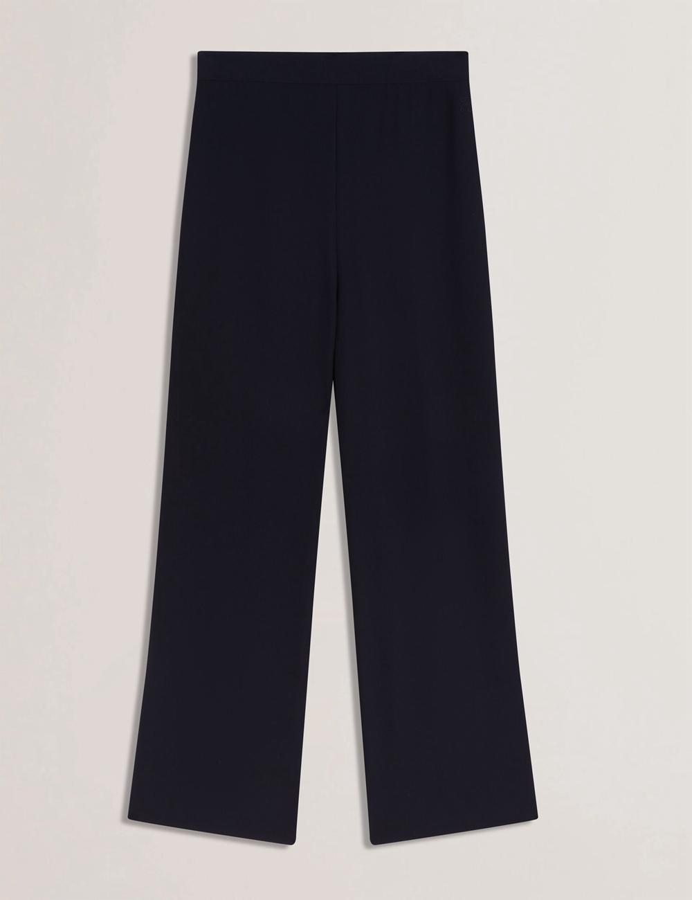 Pantalons Ted Baker GORJJA - Piping Detail Wide Leg Crepe Femme Bleu Marine | Paris  68902-HDBU
