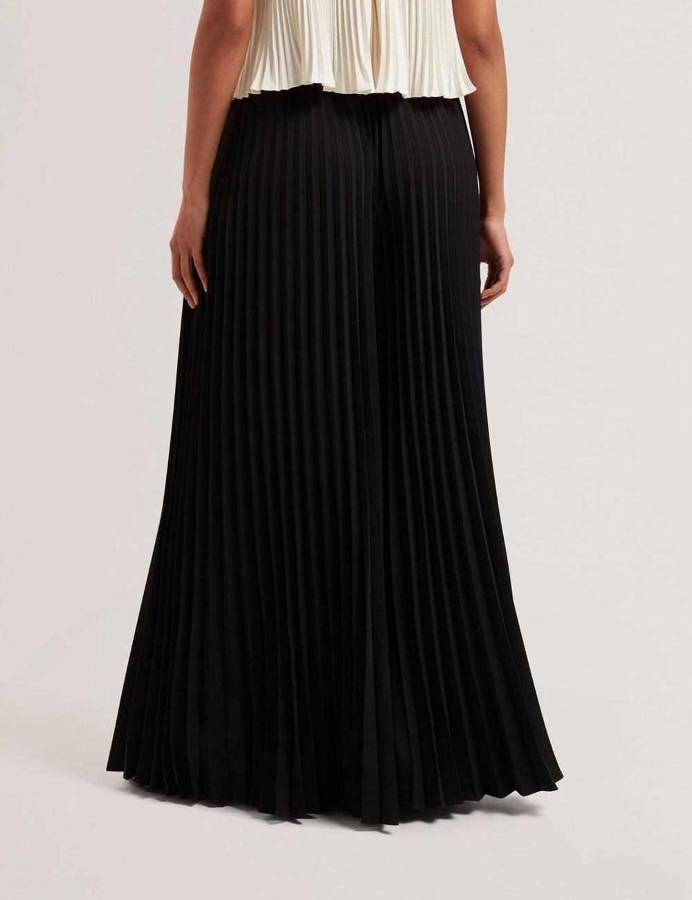 Pantalons Ted Baker HARYX - Pleated Wide Leg Palazzo Femme Noir | Paris  52981-SNEO