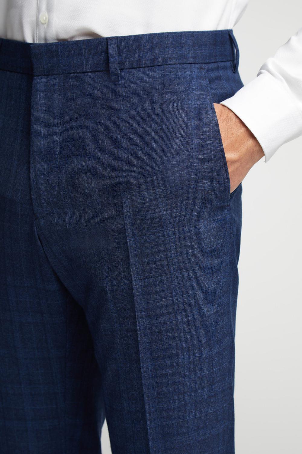 Pantalons Ted Baker HOYLETS - Soft Check Slim Fit Suit Homme Bleu Marine | Paris  51247-LIWC
