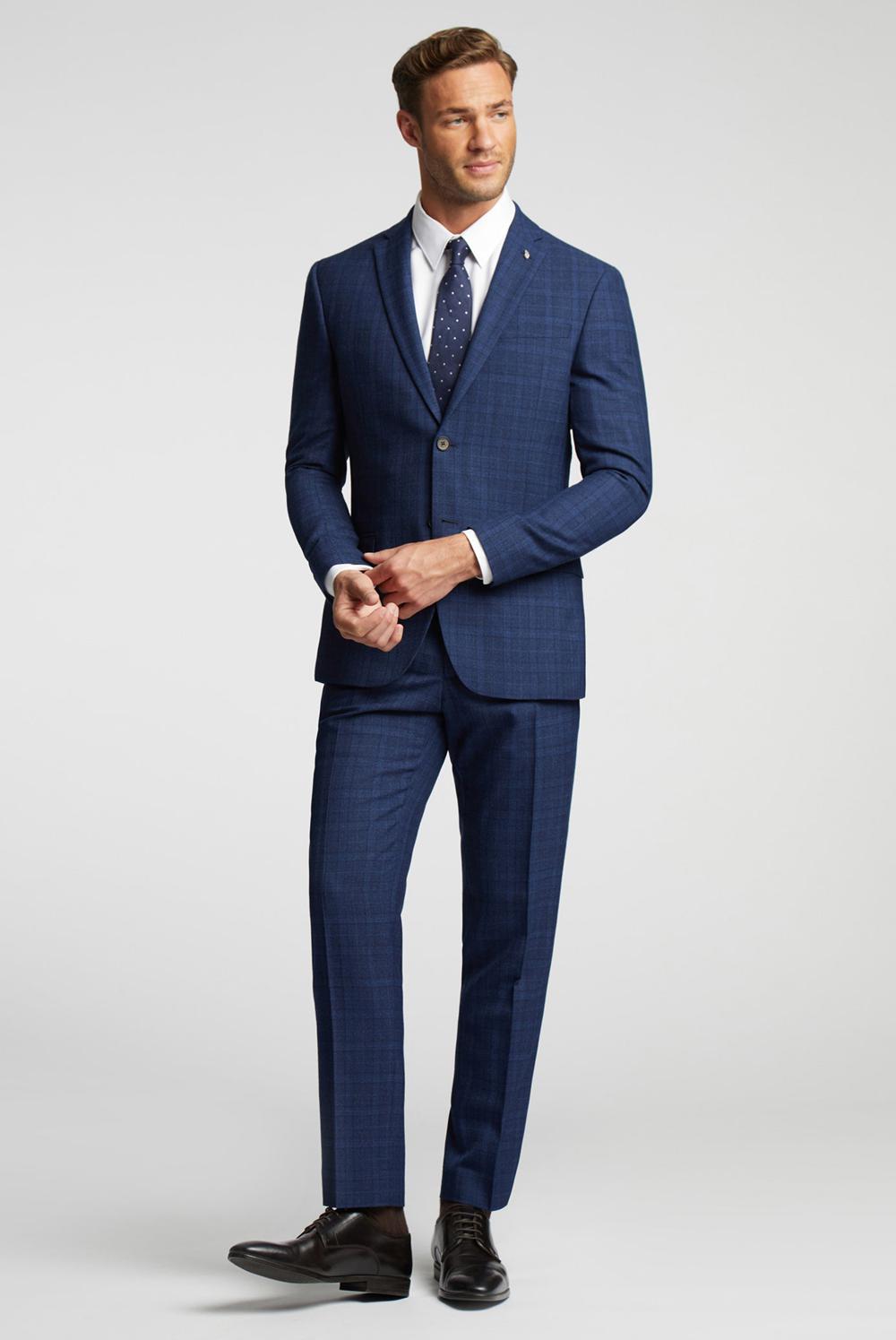 Pantalons Ted Baker HOYLETS - Soft Check Slim Fit Suit Homme Bleu Marine | Paris  51247-LIWC