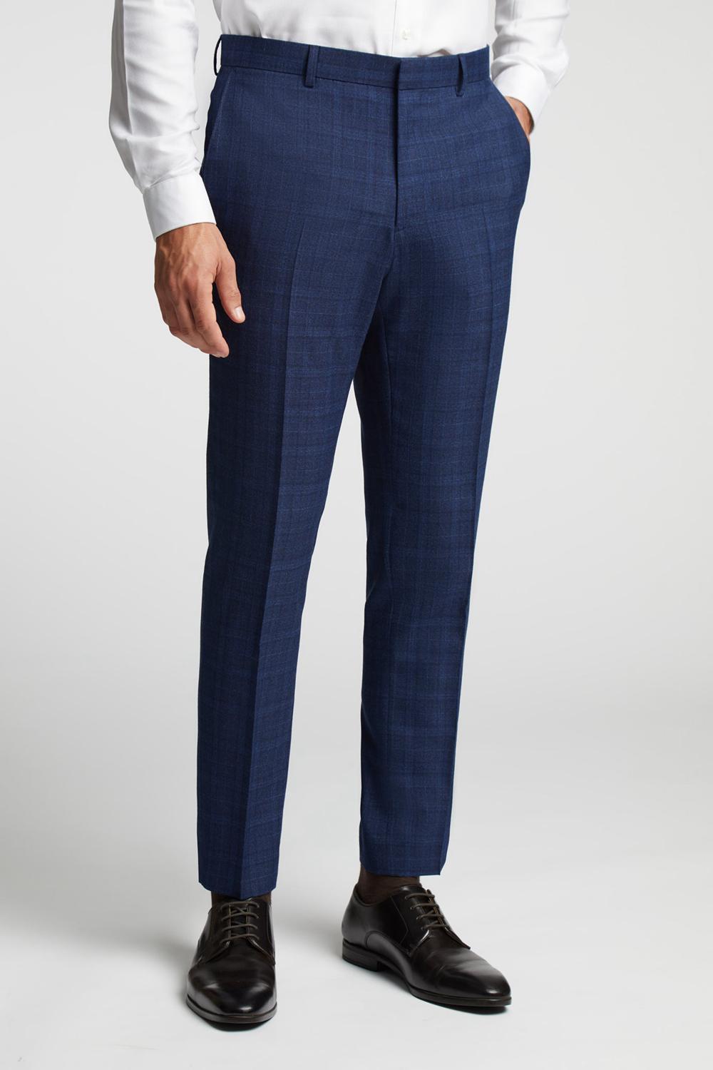 Pantalons Ted Baker HOYLETS - Soft Check Slim Fit Suit Homme Bleu Marine | Paris  51247-LIWC