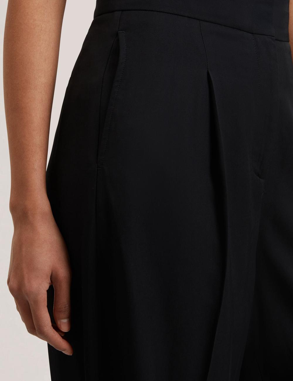 Pantalons Ted Baker KIOLLI - Wool Blend Barrel Leg Tailored Femme Noir | Paris  37924-GTDS