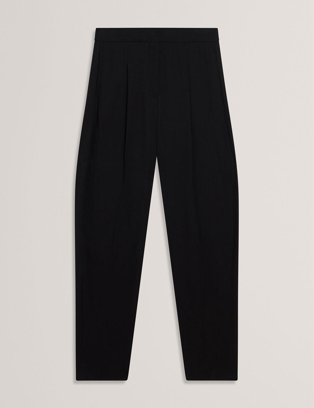Pantalons Ted Baker KIOLLI - Wool Blend Barrel Leg Tailored Femme Noir | Paris  37924-GTDS