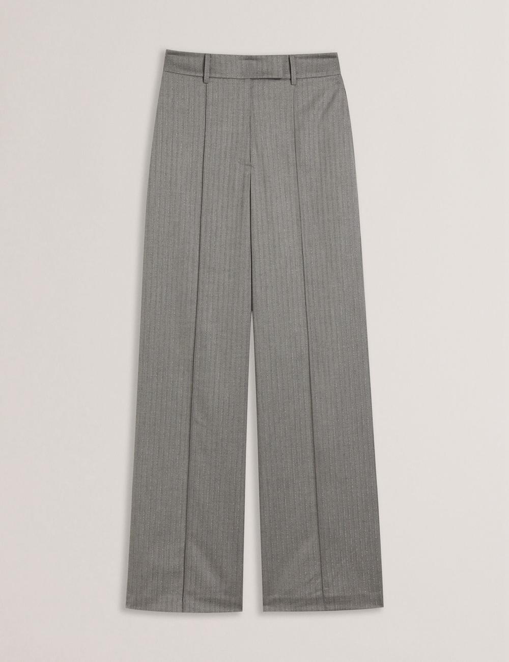 Pantalons Ted Baker KOAT - Herringbone Wide Leg Tailored Femme Grise | Paris  12769-QEOB