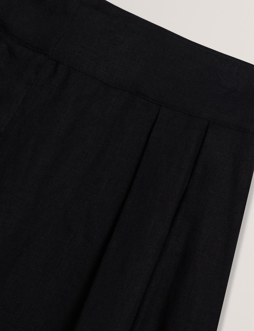 Pantalons Ted Baker KYFAAT - Pure Linen Tailored Wide Leg Femme Noir | Paris  87135-SADU