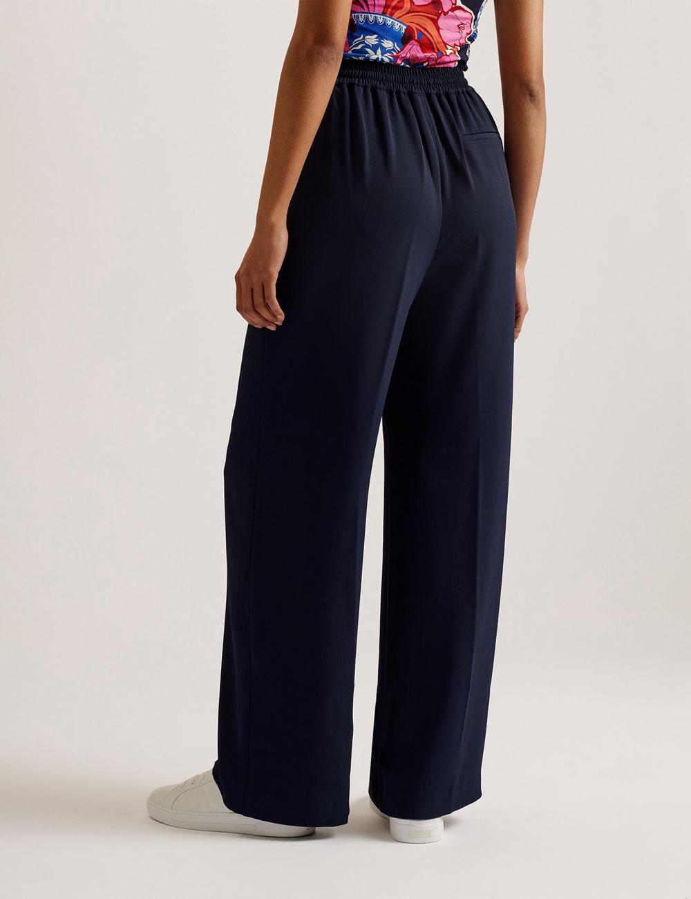 Pantalons Ted Baker LILIAAH - Wide Leg Tailored Femme Bleu Marine | Paris  90638-OTDW