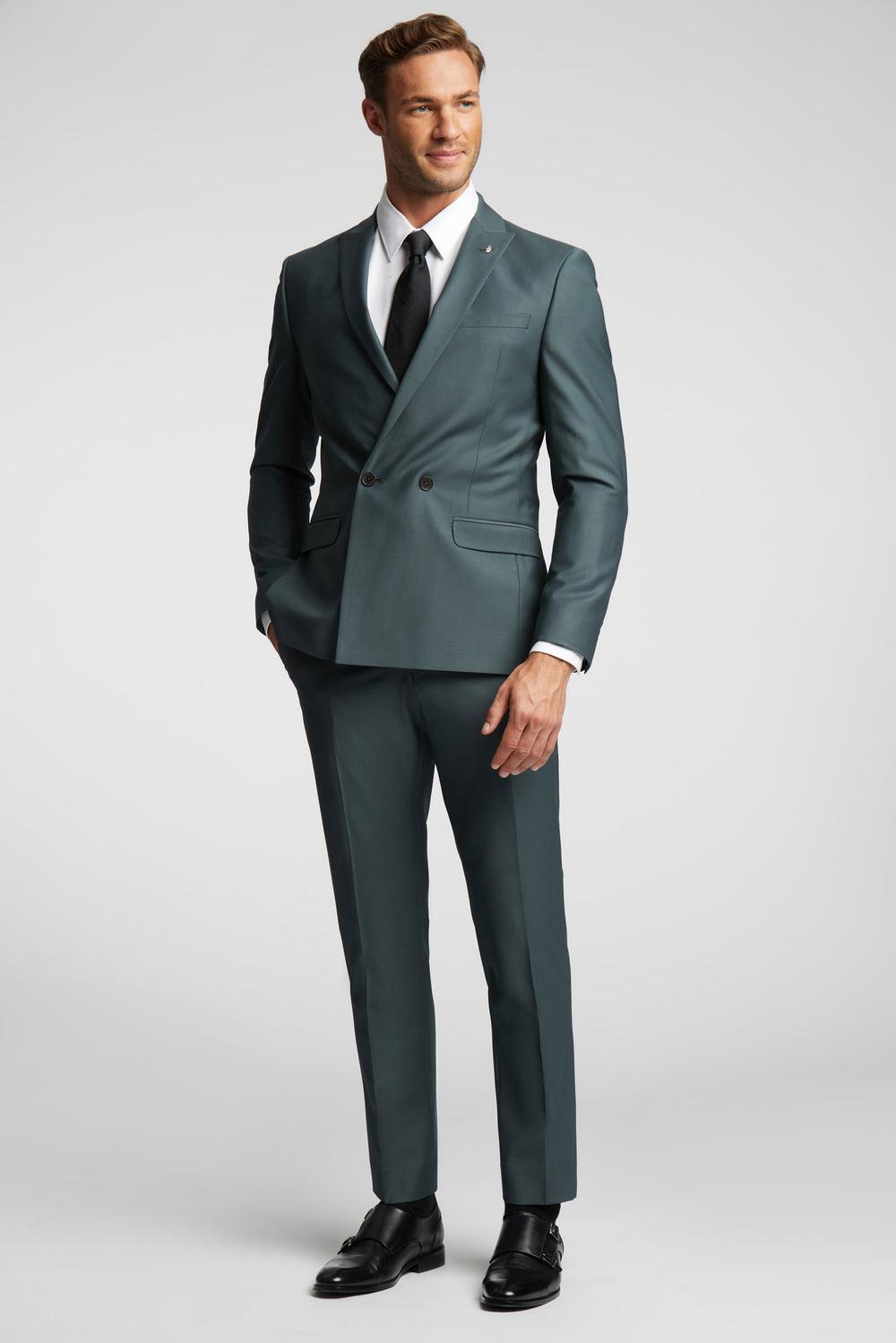 Pantalons Ted Baker LUNANTS - Wool Blend Slim Suit Homme Vert | Paris  42109-ALTS