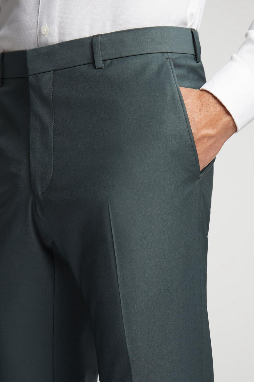 Pantalons Ted Baker LUNANTS - Wool Blend Slim Suit Homme Vert | Paris  42109-ALTS