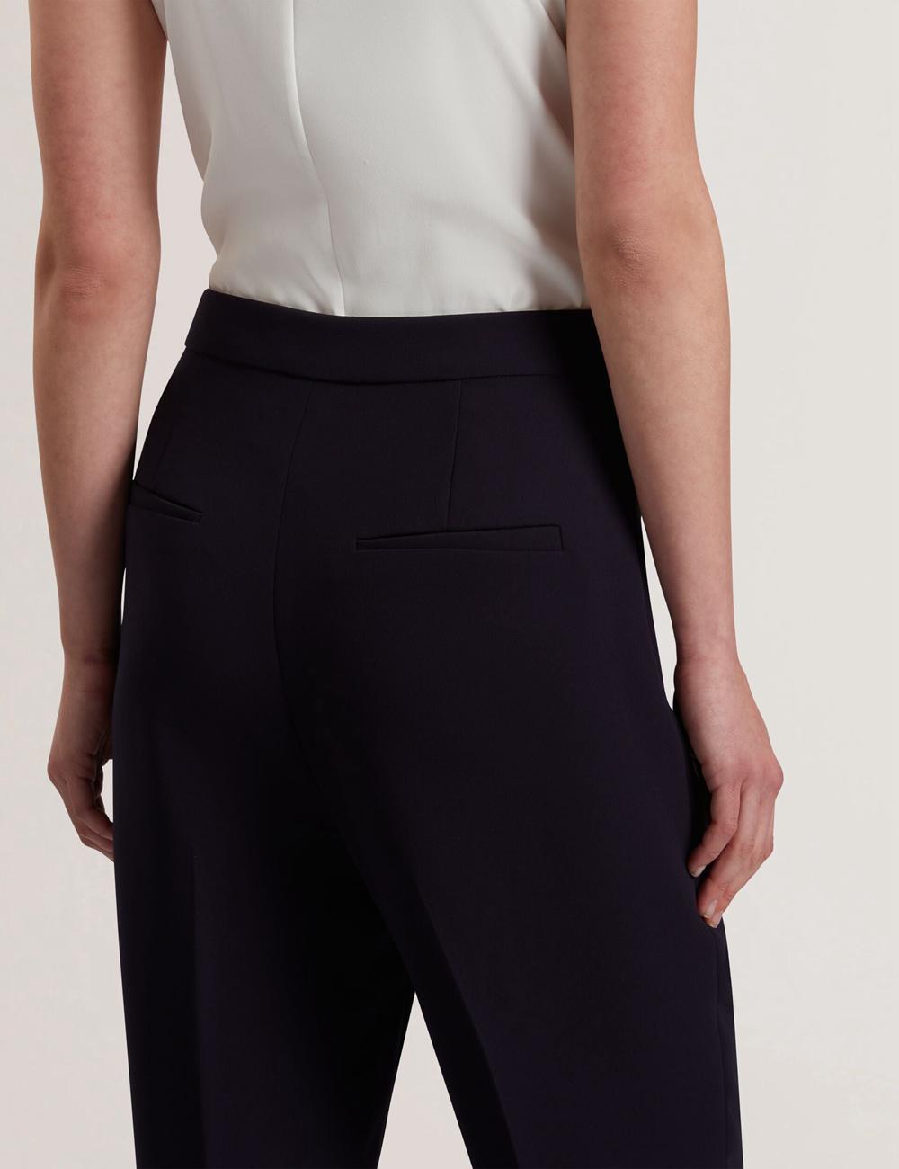 Pantalons Ted Baker MANABTL - High Waist Tapered Leg Tailored Femme Bleu Marine | Paris  83964-IOZK