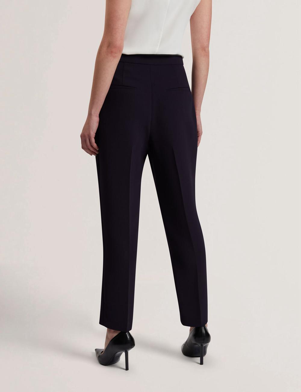 Pantalons Ted Baker MANABTL - High Waist Tapered Leg Tailored Femme Bleu Marine | Paris  83964-IOZK