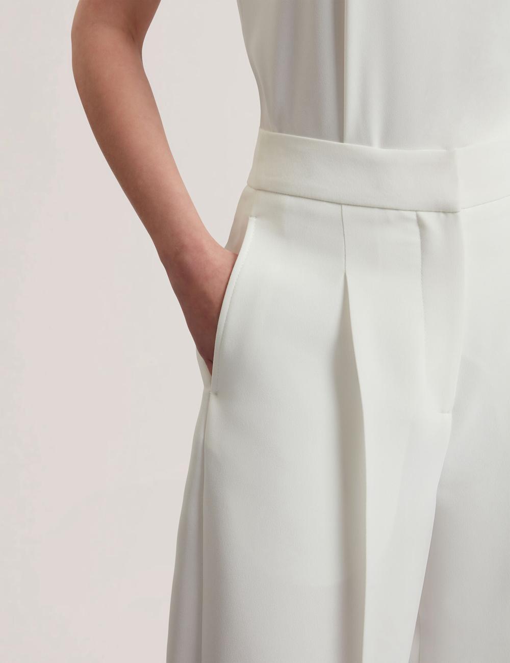 Pantalons Ted Baker MORRIAT - Barrel Leg Woven Tailored Femme Ivory | Paris  36459-UJFZ