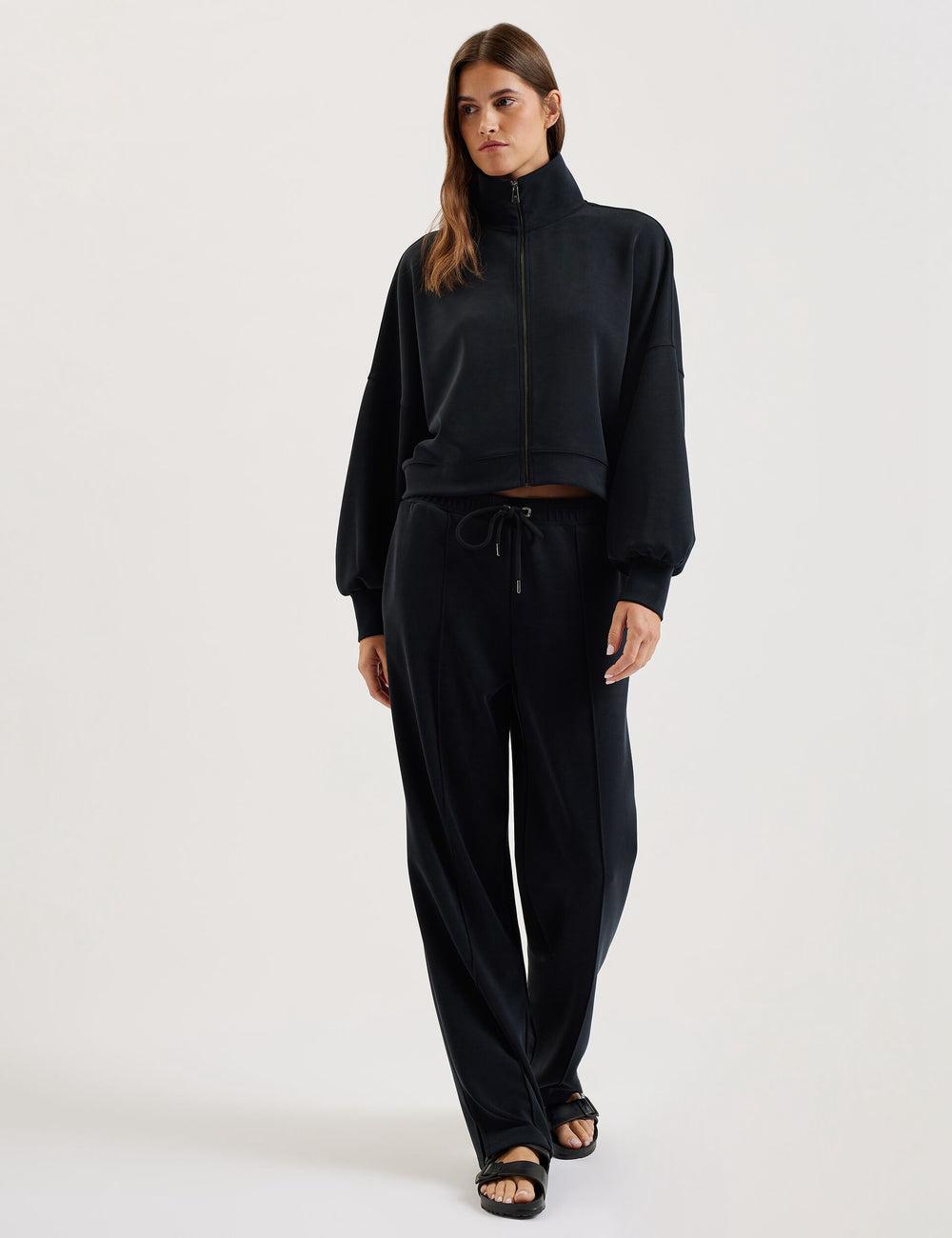 Pantalons Ted Baker NOWELLL - Straight Leg Joggers With Split Hem Femme Noir | Paris  24835-TURO