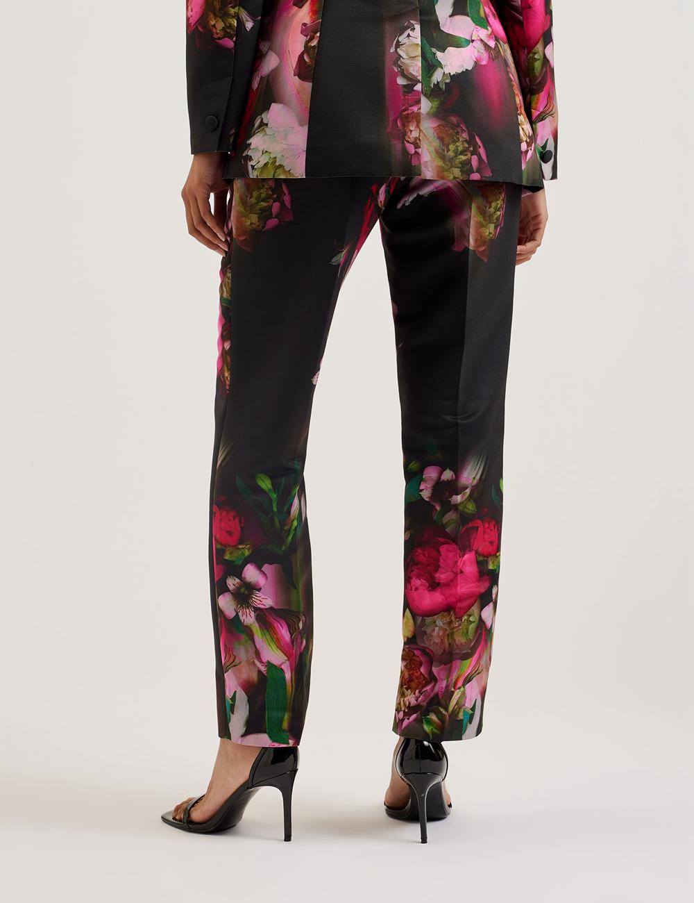 Pantalons Ted Baker OKUNIT - Tapered Leg Floral Print Tailored Femme Noir | Paris  12769-TUQS