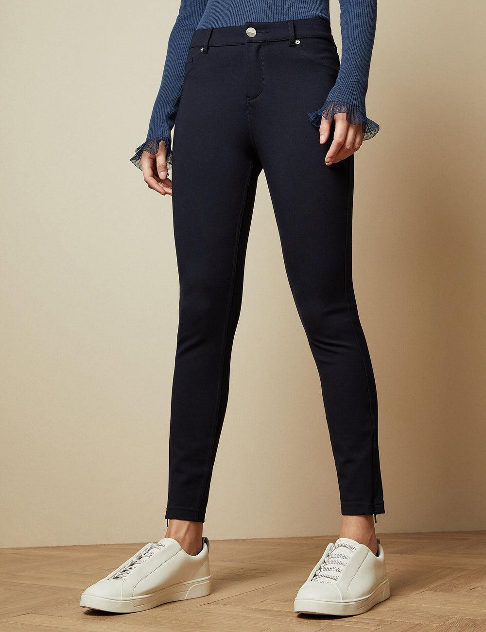 Pantalons Ted Baker STRENTI - Skinny Fit Zip Cuff Femme Bleu | Paris  67093-ZUAO