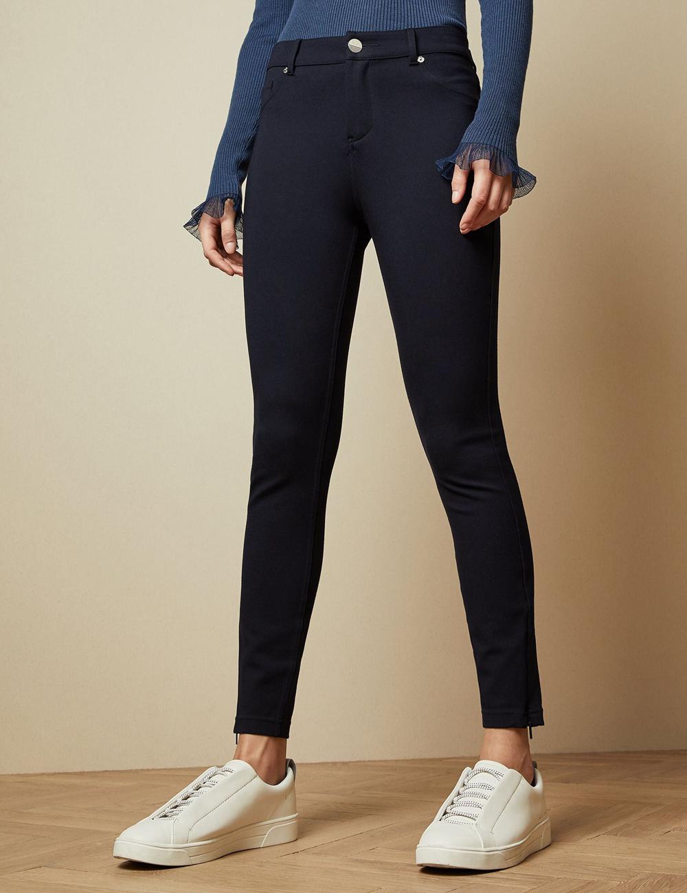 Pantalons Ted Baker STRENTI - Skinny Fit Zip Cuff Femme Bleu | Paris  67093-ZUAO