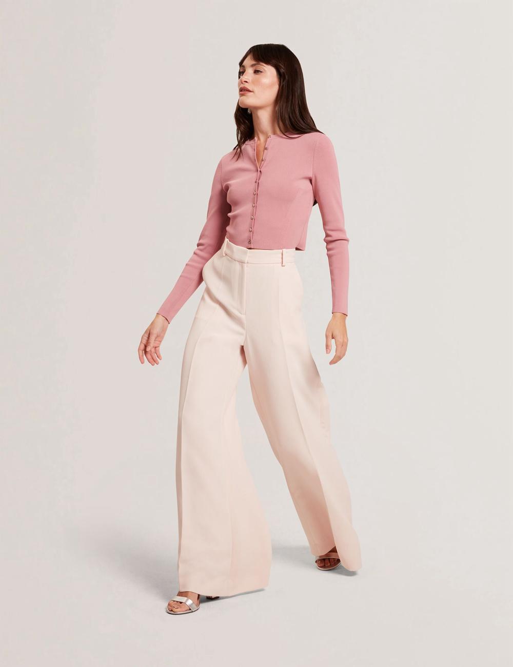 Pantalons Ted Baker TRAGAT - Ultra Wide Leg Woven Tailored Femme Rose | Paris  41092-YOVK