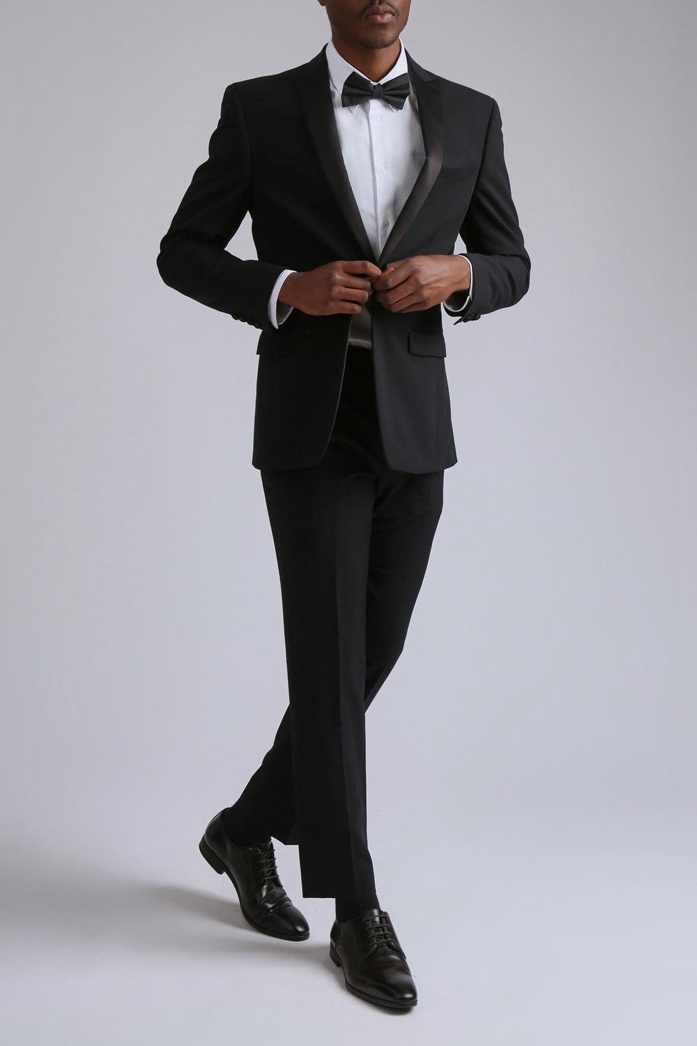 Pantalons Ted Baker TUXEDO SLIM TS - Slim Fit Black Tuxedo Suit Homme Noir | Paris  89415-GSJL