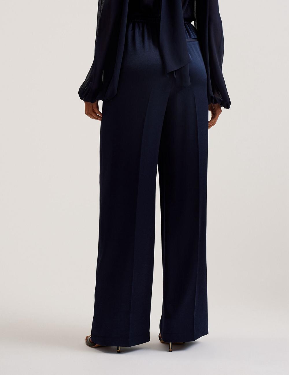 Pantalons Ted Baker UMAIBO - Satin Wide Leg Drawstring Joggers Femme Noir | Paris  72539-SDZG