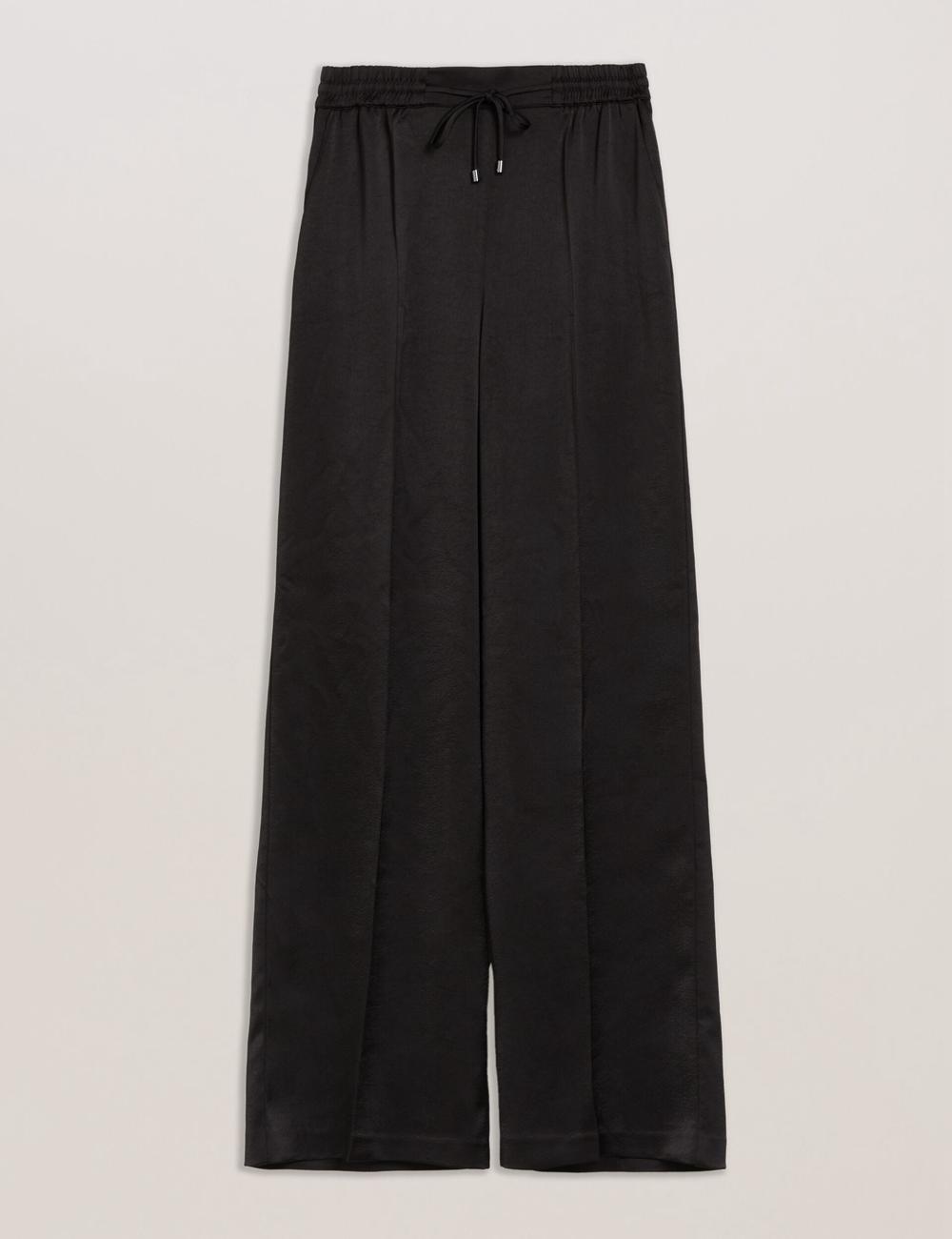 Pantalons Ted Baker UMAIBO - Satin Wide Leg Drawstring Joggers Femme Noir | Paris  72539-SDZG