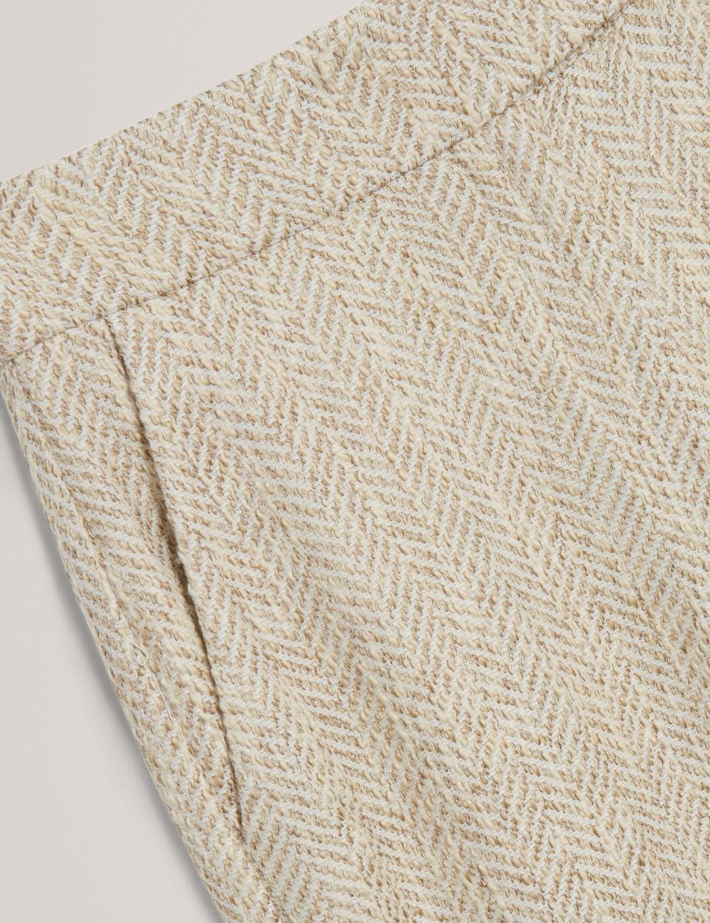 Pantalons Ted Baker VULPAT - Boucle Herringbone Wide Leg Tailored Femme Ivory | Paris  51023-QTGM