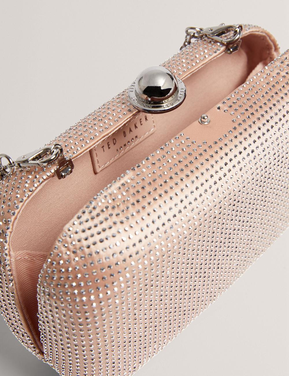Pochettes Ted Baker CRYZELA - Crystal Embellished Satin Hard Femme Rose | Paris  70345-LUQC