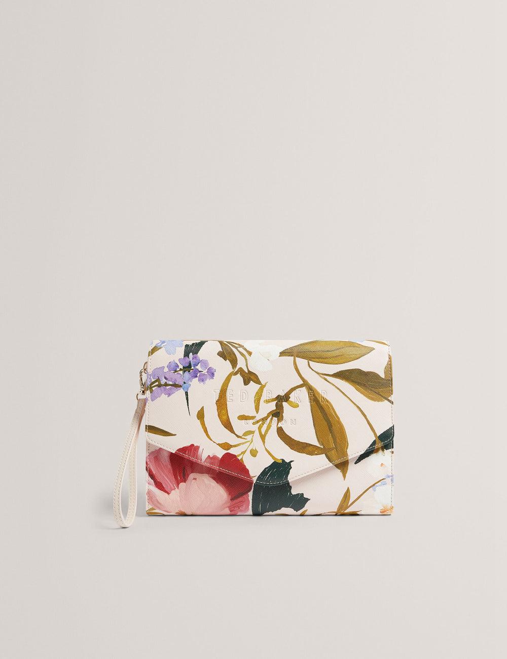 Pochettes Ted Baker POSEII - Floral Print Envelope Icon Clutch Femme Rose | Paris  51698-GOIT
