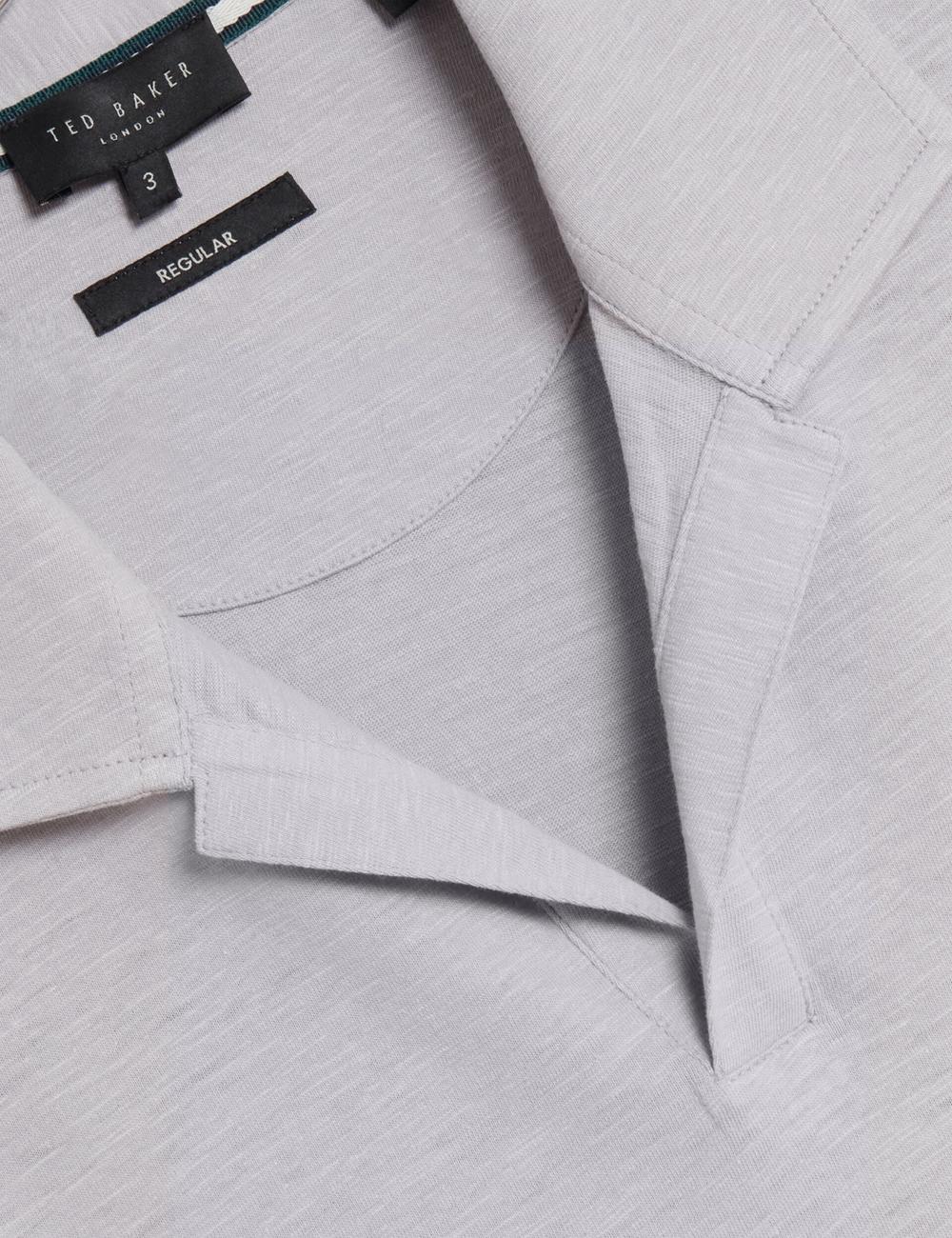 Polos Ted Baker ANITO - Cotton Linen Open Neck Homme Violette | Paris  23847-SUTX