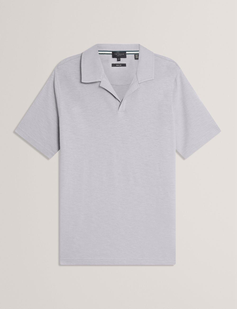 Polos Ted Baker ANITO - Cotton Linen Open Neck Homme Violette | Paris  23847-SUTX